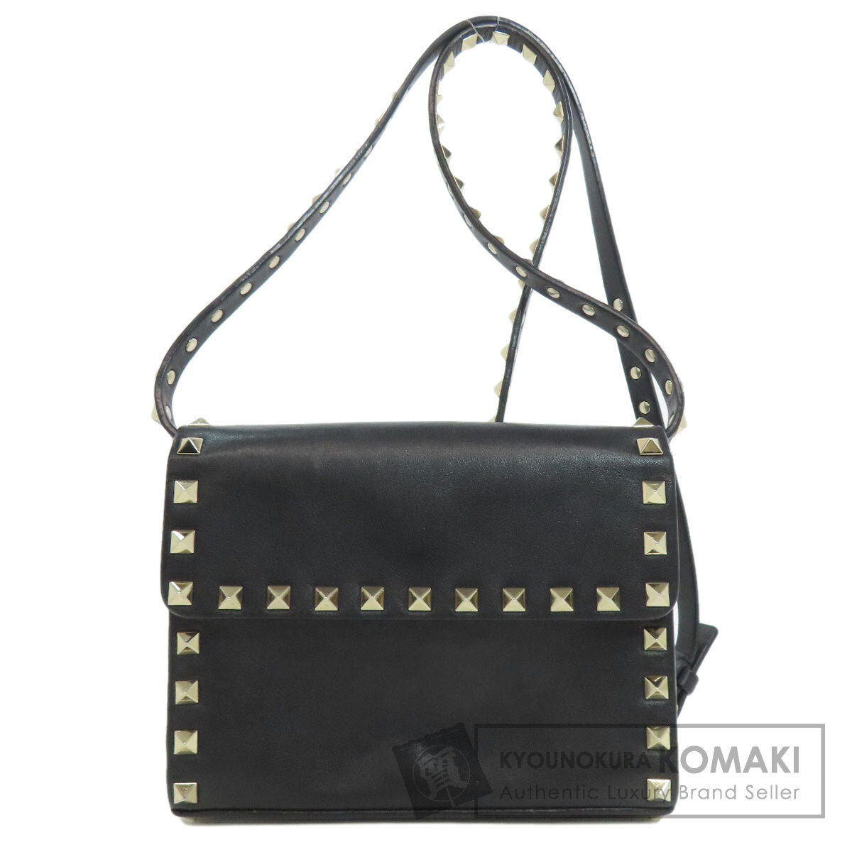 VALENTINO Studs Shoulder Bag Leather Ladies [Used]