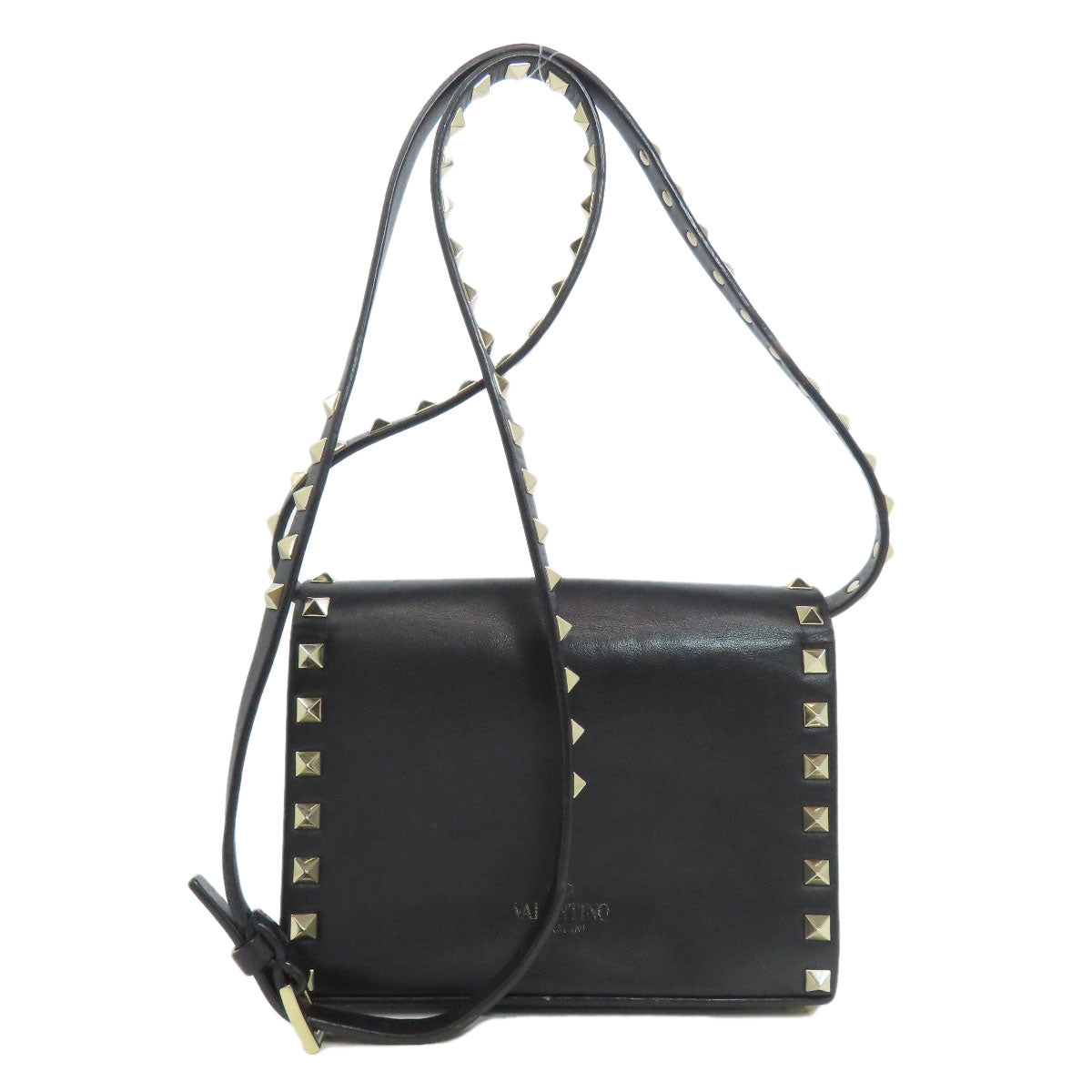 VALENTINO Studs Shoulder Bag Leather Ladies [Used]