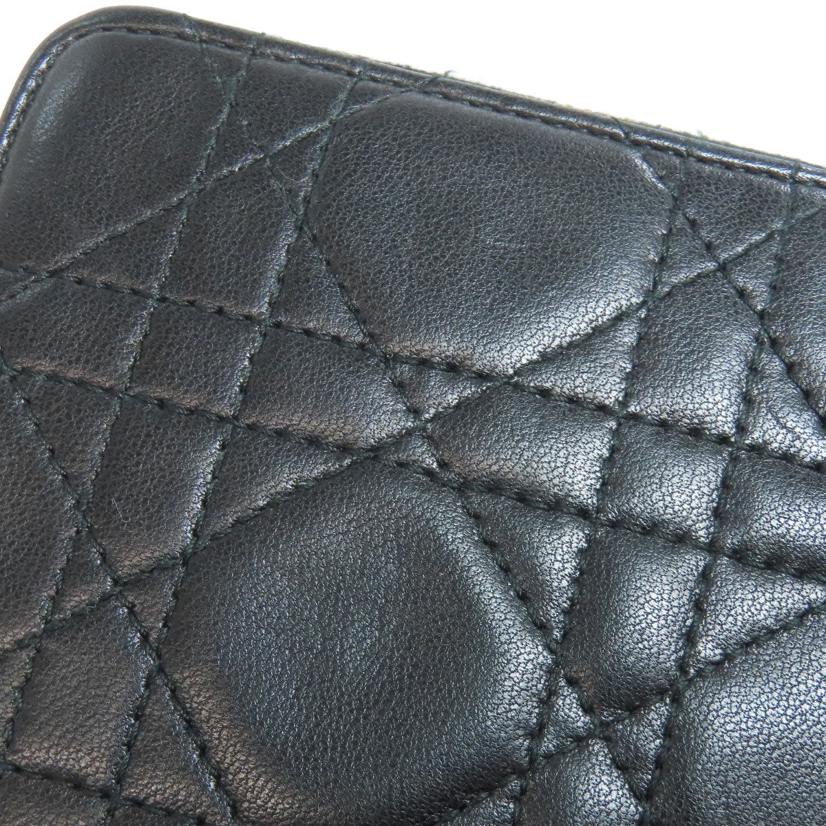 CHRISTIAN DIOR Canage Bifold Wallet with Coin Pocket Lambskin Ladies [Used]