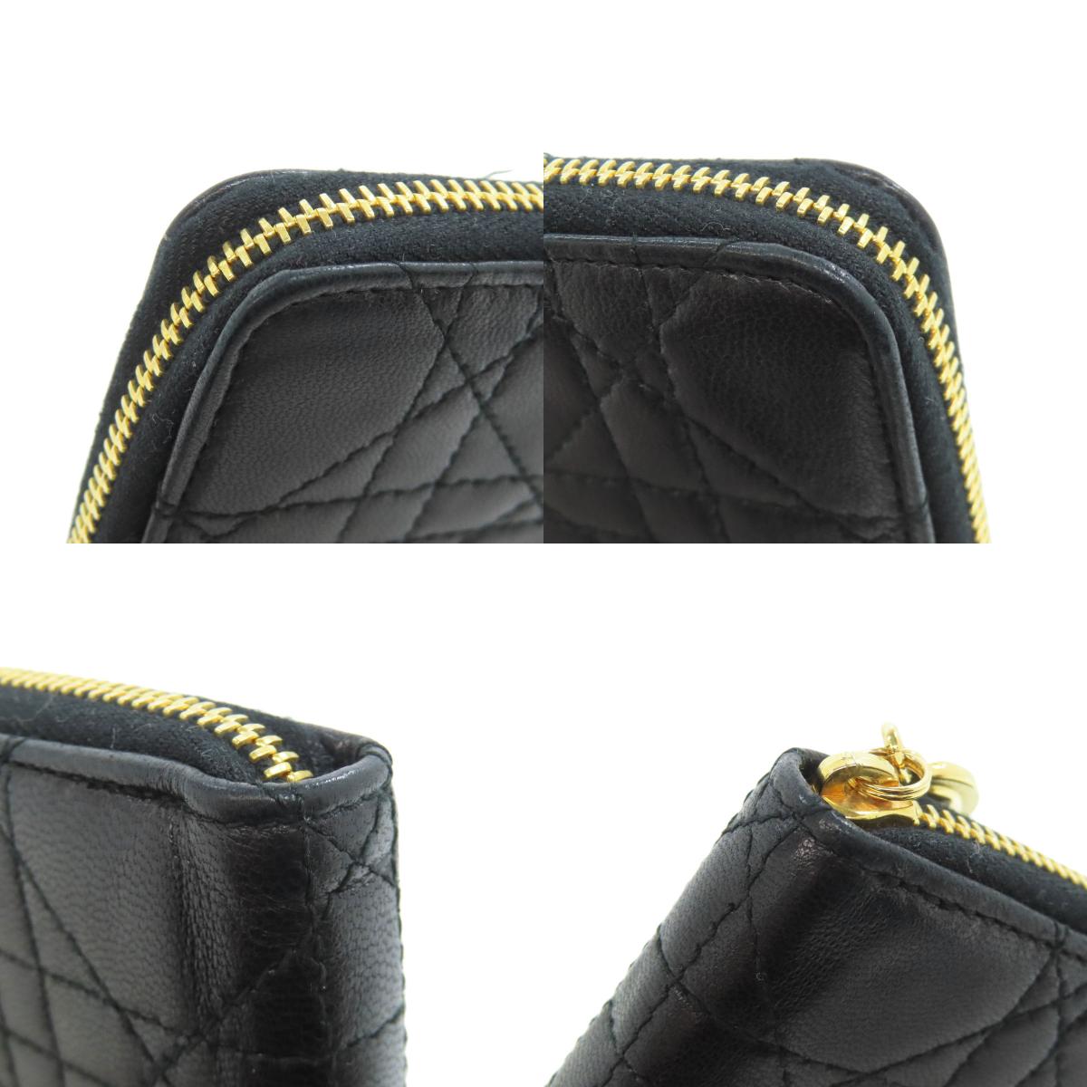 CHRISTIAN DIOR Canage Bifold Wallet with Coin Pocket Lambskin Ladies [Used]