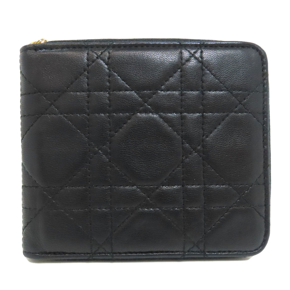 CHRISTIAN DIOR Canage Bifold Wallet with Coin Pocket Lambskin Ladies [Used]