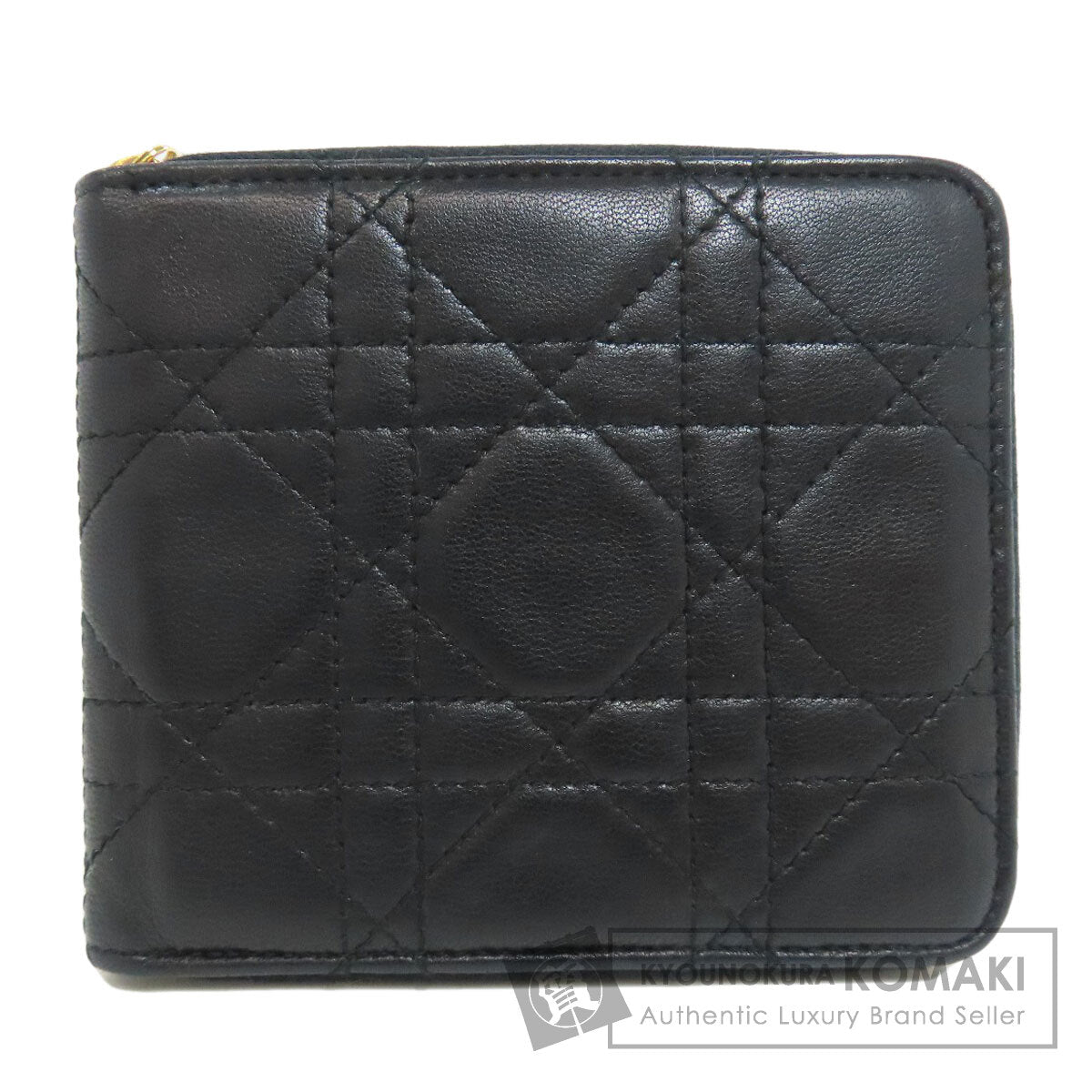 CHRISTIAN DIOR Canage Bifold Wallet with Coin Pocket Lambskin Ladies [Used]