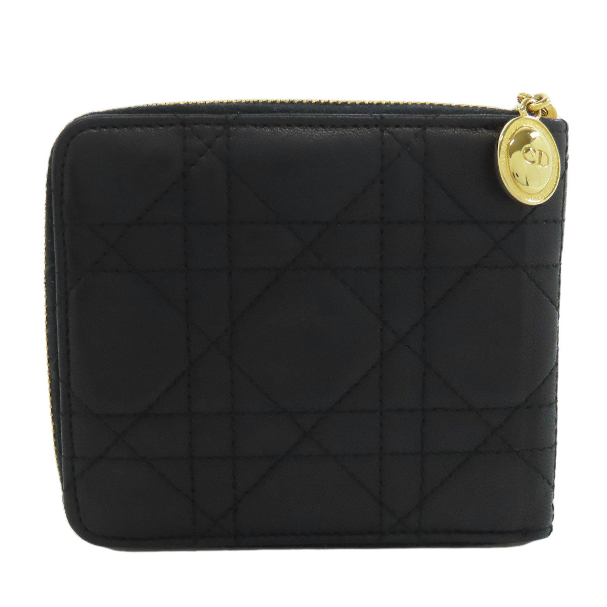 CHRISTIAN DIOR Canage Bifold Wallet with Coin Pocket Lambskin Ladies [Used]