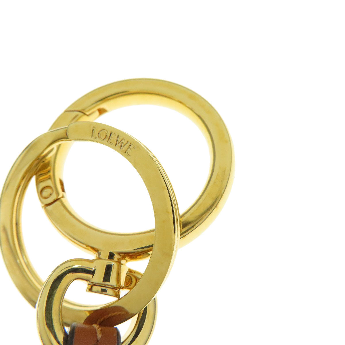 LOEWE   key ring Anagram charm Metal LeatherLadies