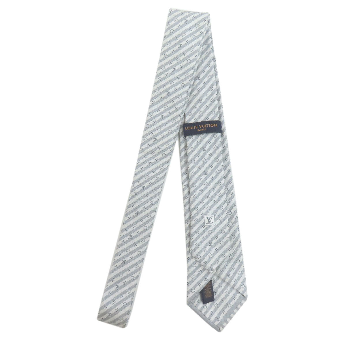 LOUIS VUITTON  M77608 tie Cravate Monogram Two-tone Stripe Silk mens