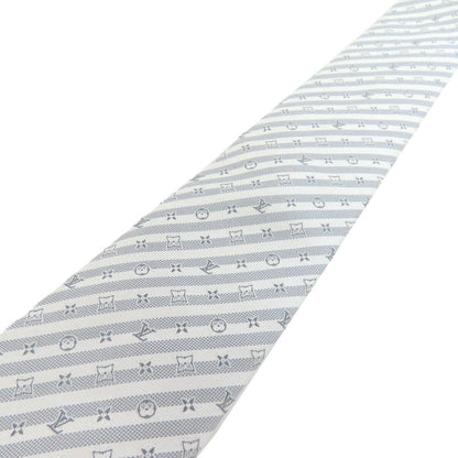 LOUIS VUITTON  M77608 tie Cravate Monogram Two-tone Stripe Silk mens