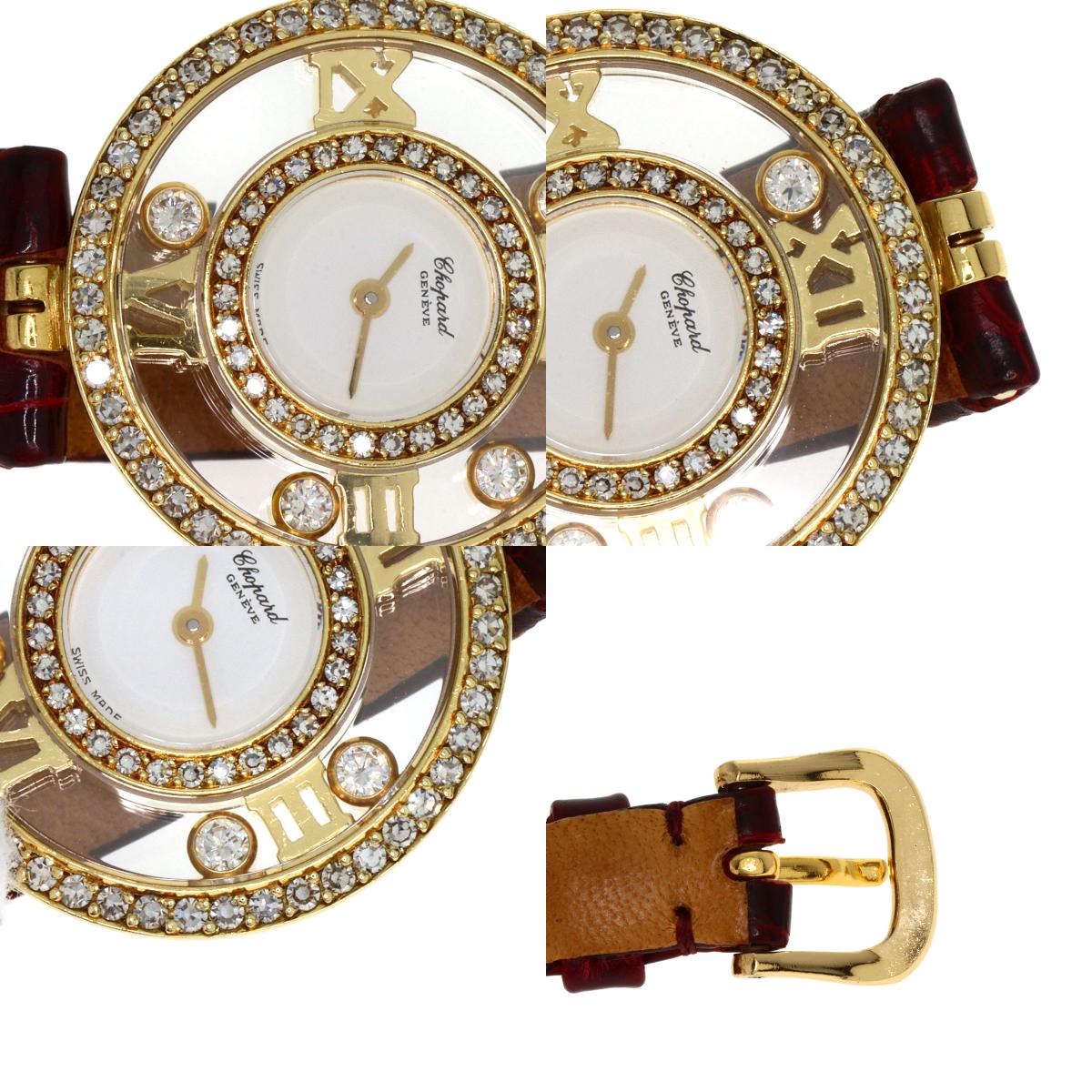 Chopard Happy diamond Watches S20/5558 K18 Yellow Gold/Leather Ladies