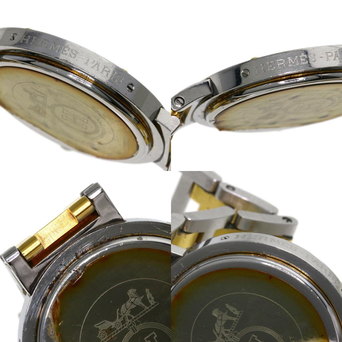 HERMES Clipper Old Belt Watches Stainless Steel/SSxGP mens