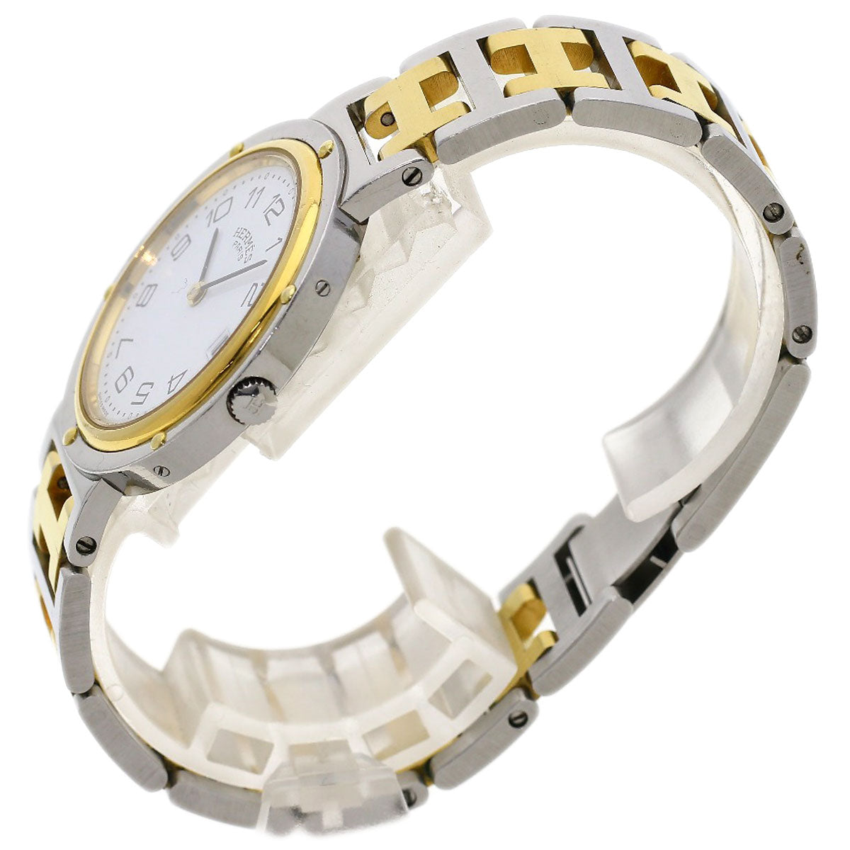 HERMES Clipper Old Belt Watches Stainless Steel/SSxGP mens