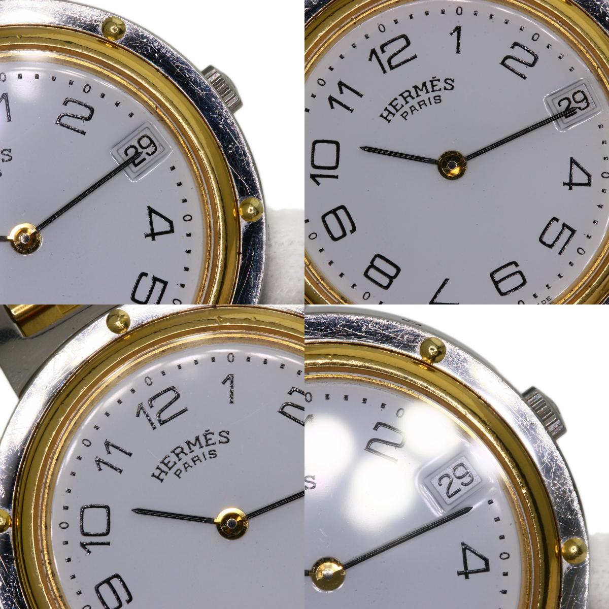 HERMES Clipper Old Belt Watches Stainless Steel/SSxGP mens