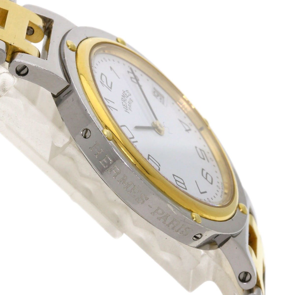HERMES Clipper Old Belt Watches Stainless Steel/SSxGP mens