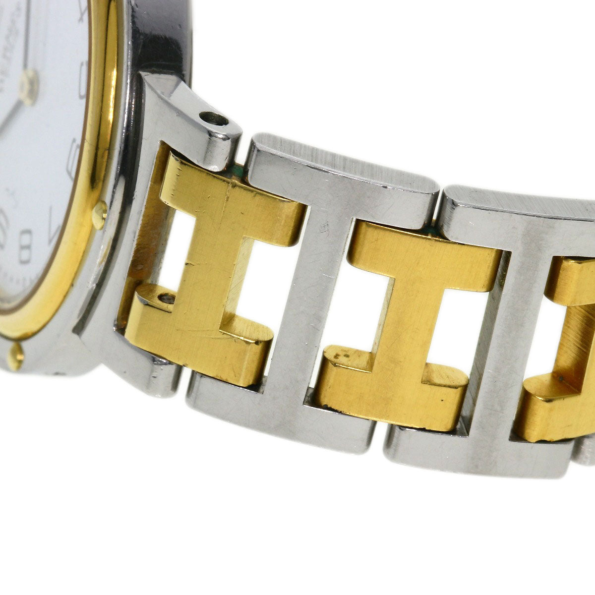 HERMES Clipper Old Belt Watches Stainless Steel/SSxGP mens