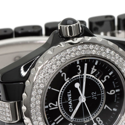 CHANEL J12 1.3" Bezel Bracelet Diamond Watches H1338 Ceramic/CeramicxDiamond Ladies