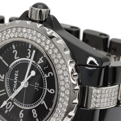 CHANEL J12 1.3" Bezel Bracelet Diamond Watches H1338 Ceramic/CeramicxDiamond Ladies