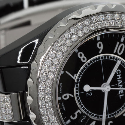 CHANEL J12 1.3" Bezel Bracelet Diamond Watches H1338 Ceramic/CeramicxDiamond Ladies