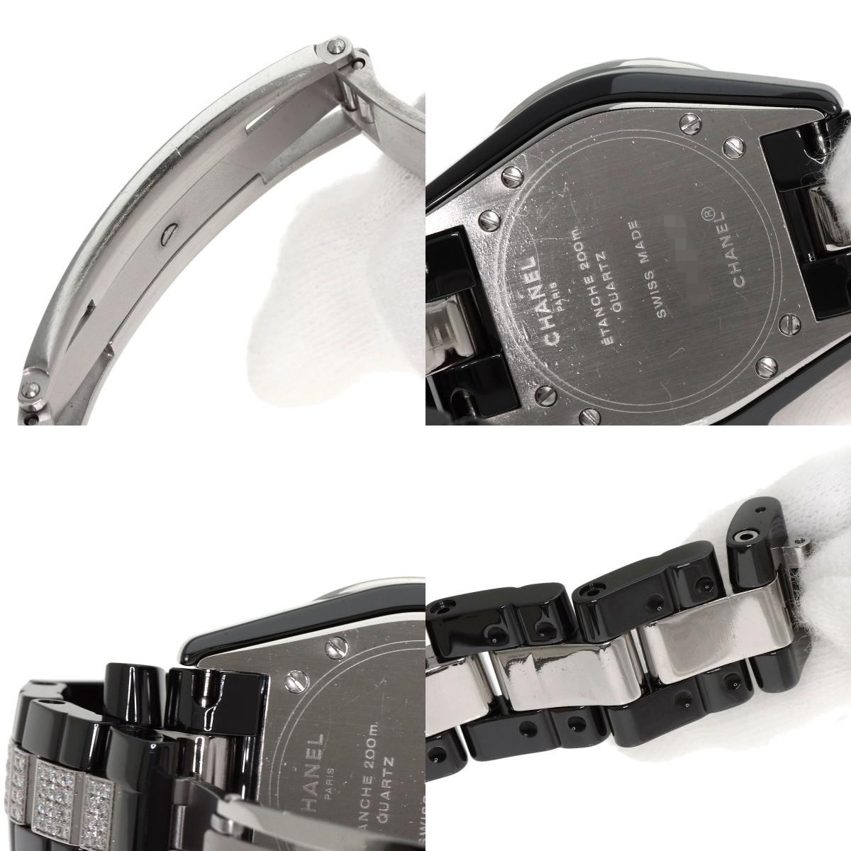 CHANEL J12 1.3" Bezel Bracelet Diamond Watches H1338 Ceramic/CeramicxDiamond Ladies