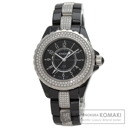 CHANEL J12 1.3" Bezel Bracelet Diamond Watches H1338 Ceramic/CeramicxDiamond Ladies
