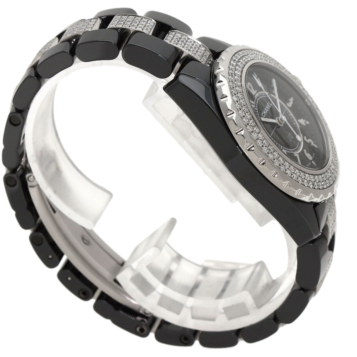 CHANEL J12 1.3" Bezel Bracelet Diamond Watches H1338 Ceramic/CeramicxDiamond Ladies