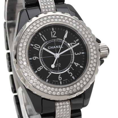 CHANEL J12 1.3" Bezel Bracelet Diamond Watches H1338 Ceramic/CeramicxDiamond Ladies