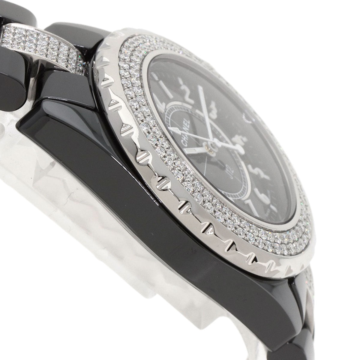 CHANEL J12 1.3" Bezel Bracelet Diamond Watches H1338 Ceramic/CeramicxDiamond Ladies