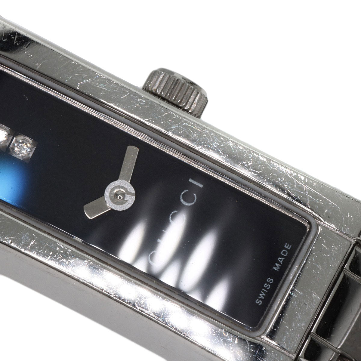 GUCCI Square Face 3P Diamond Watches 110 Stainless Steel/Stainless Steel Ladies