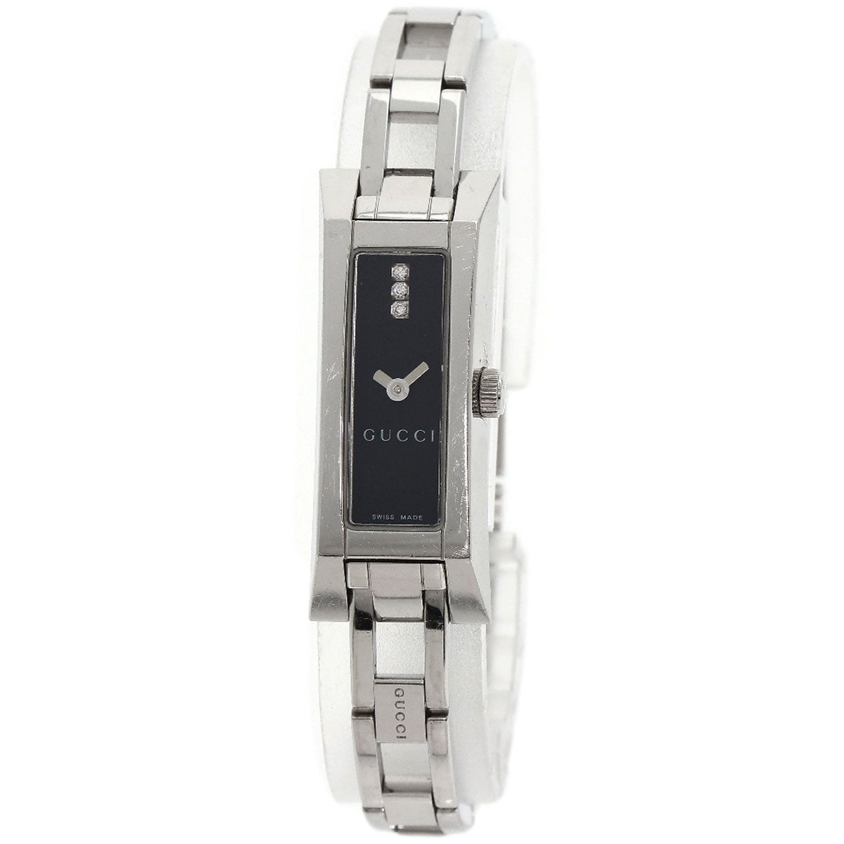 GUCCI Square Face 3P Diamond Watches 110 Stainless Steel/Stainless Steel Ladies