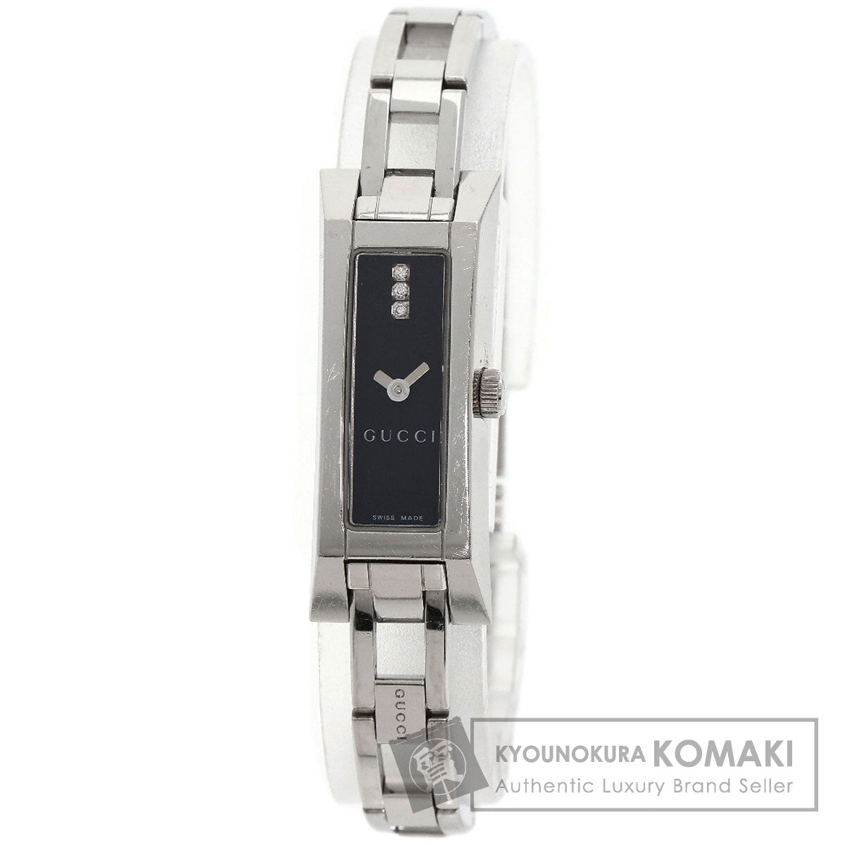 GUCCI Square Face 3P Diamond Watches 110 Stainless Steel/Stainless Steel Ladies