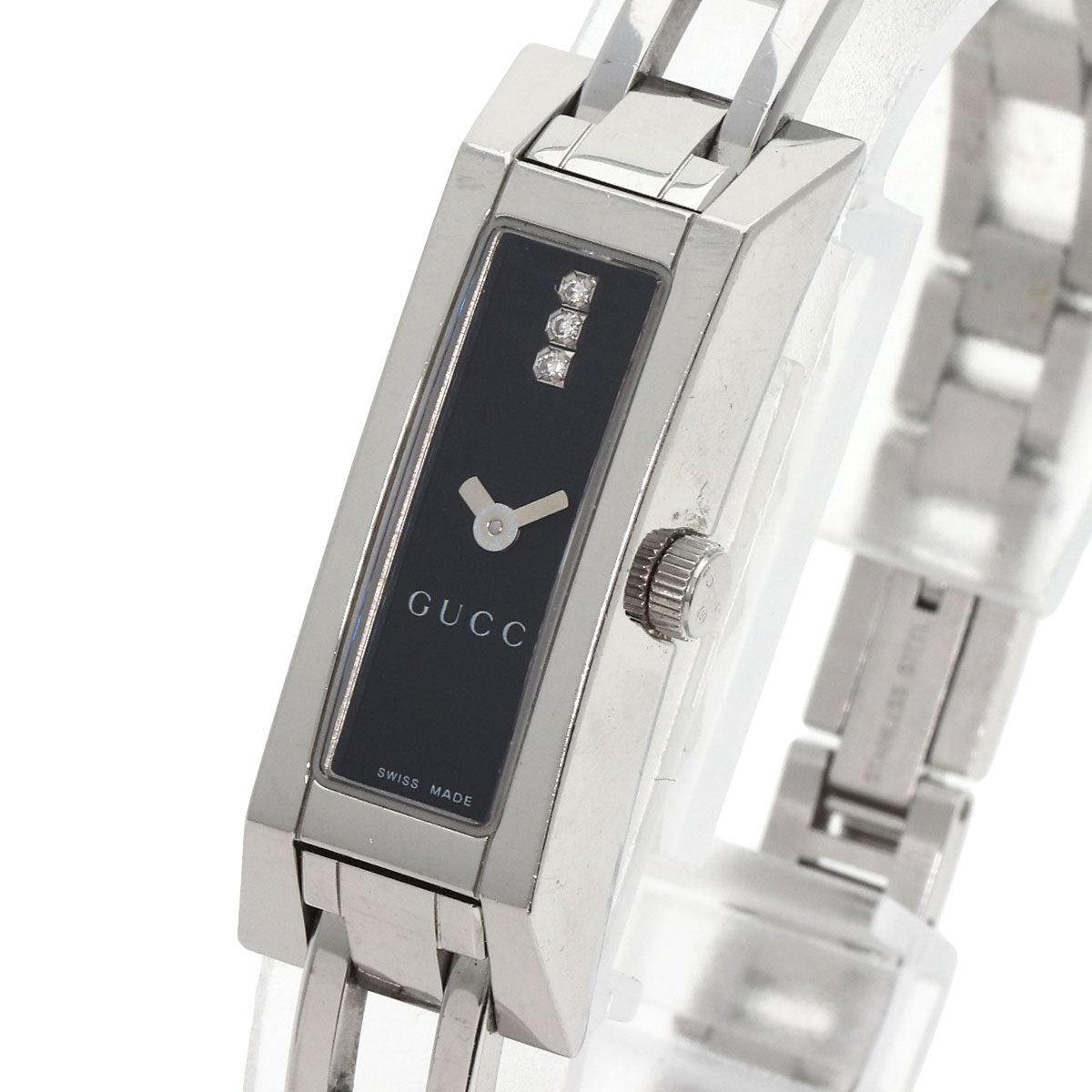 GUCCI Square Face 3P Diamond Watches 110 Stainless Steel/Stainless Steel Ladies