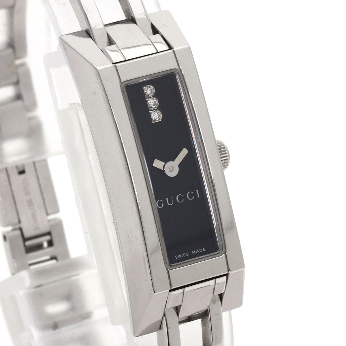 GUCCI Square Face 3P Diamond Watches 110 Stainless Steel/Stainless Steel Ladies