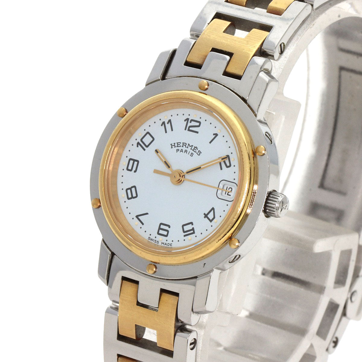 HERMES Clipper Watches CL4.220 Stainless Steel/SSxGP Ladies