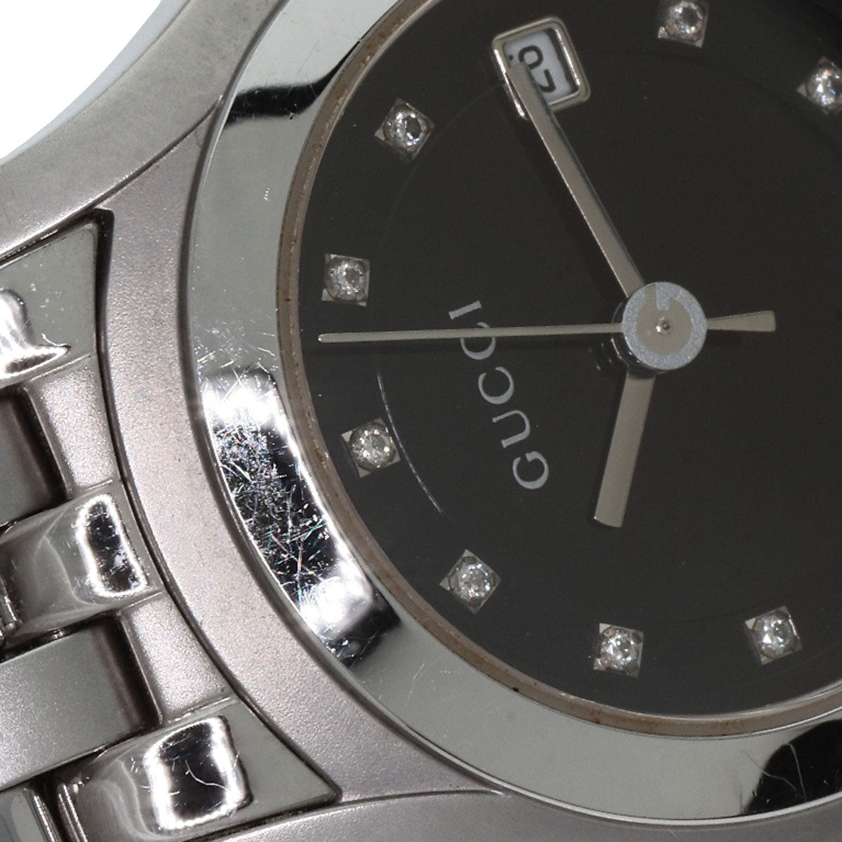 GUCCI 11P Diamond Watches 5500L Stainless Steel/Stainless Steel Ladies