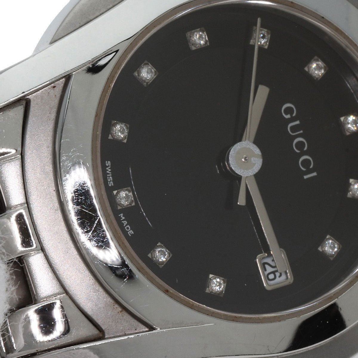 GUCCI 11P Diamond Watches 5500L Stainless Steel/Stainless Steel Ladies