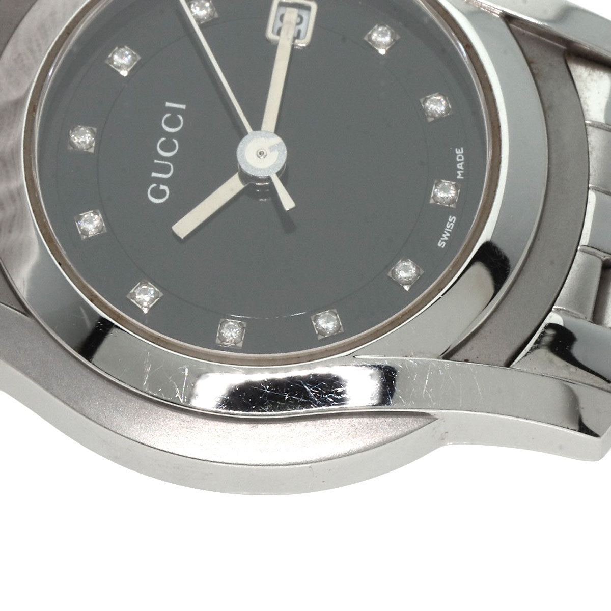 GUCCI 11P Diamond Watches 5500L Stainless Steel/Stainless Steel Ladies