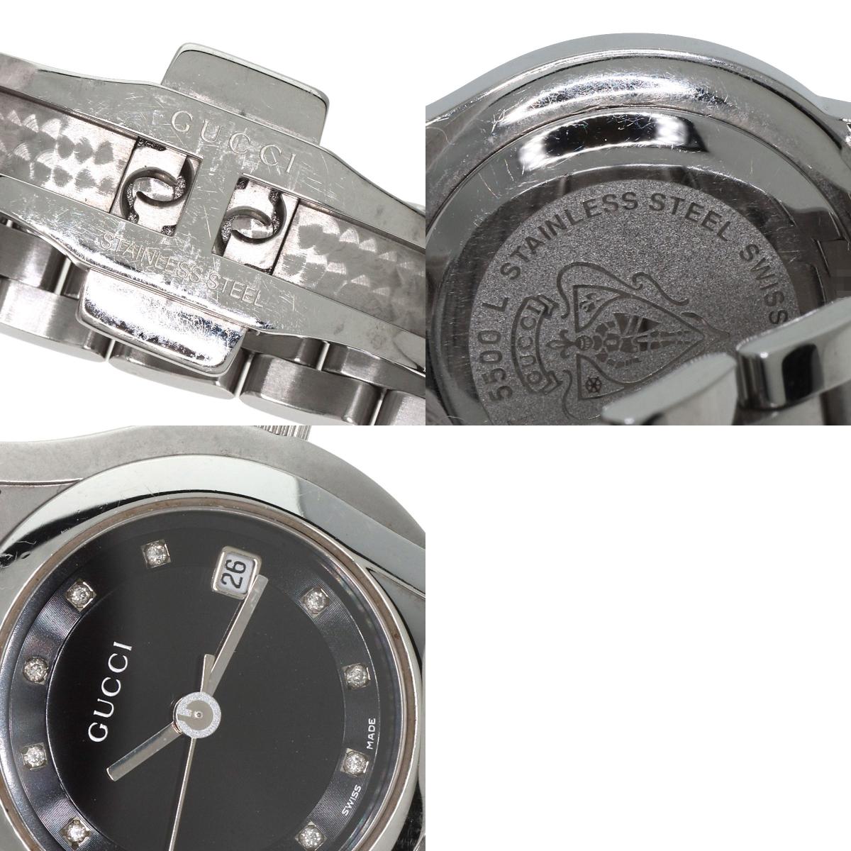 GUCCI 11P Diamond Watches 5500L Stainless Steel/Stainless Steel Ladies