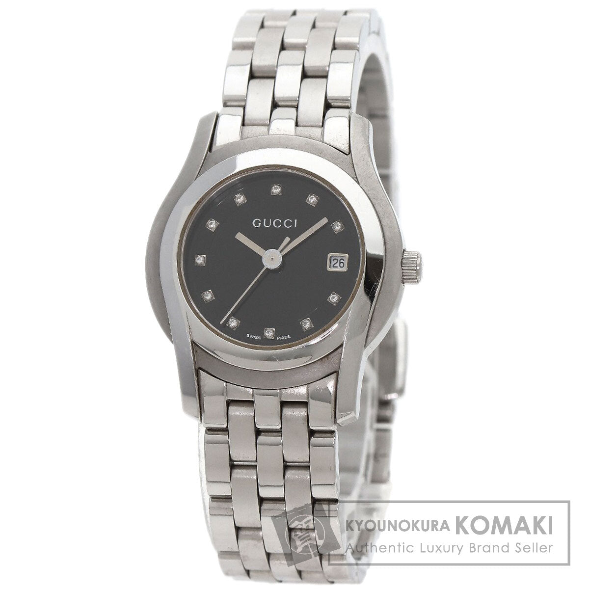 GUCCI 11P Diamond Watches 5500L Stainless Steel/Stainless Steel Ladies