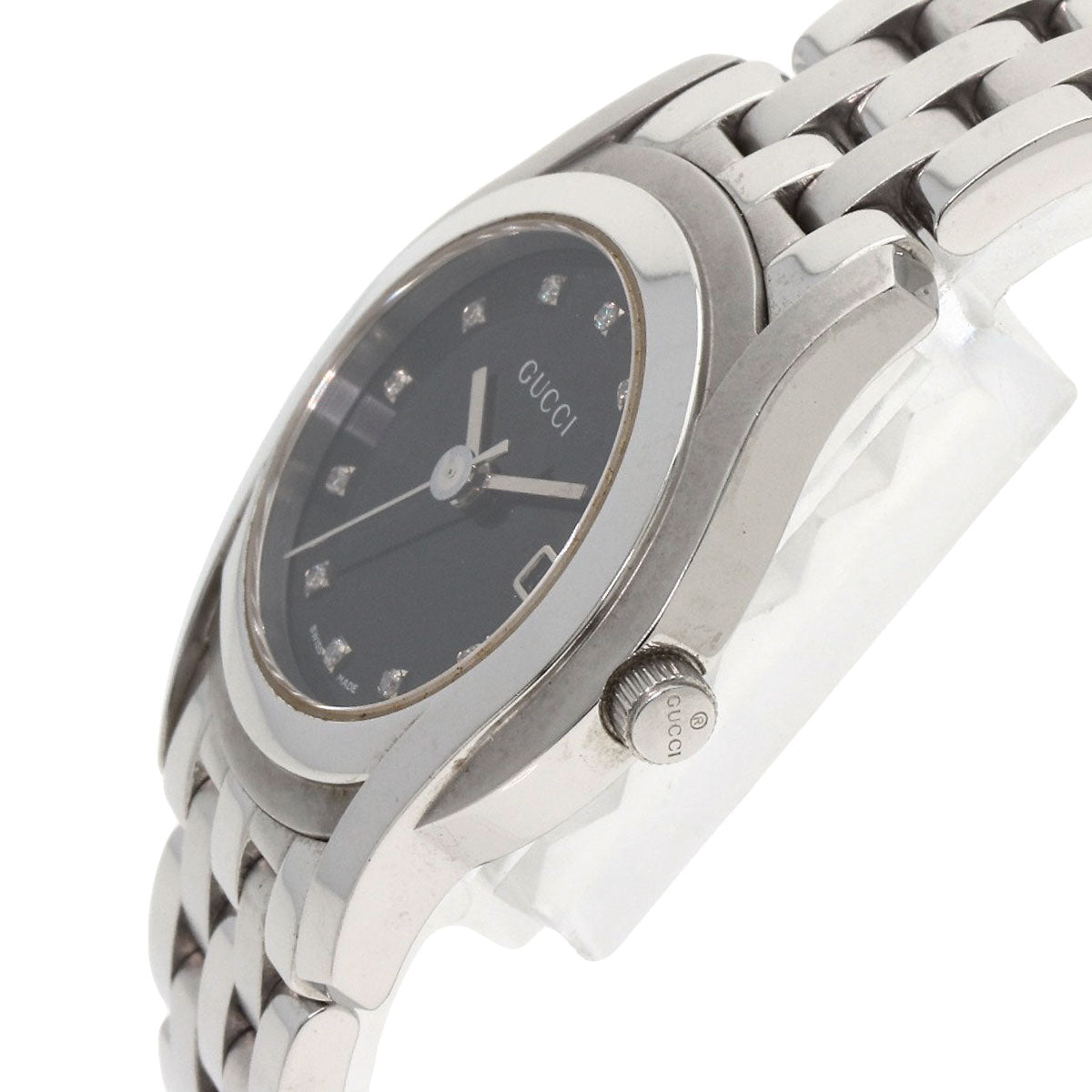 GUCCI 11P Diamond Watches 5500L Stainless Steel/Stainless Steel Ladies
