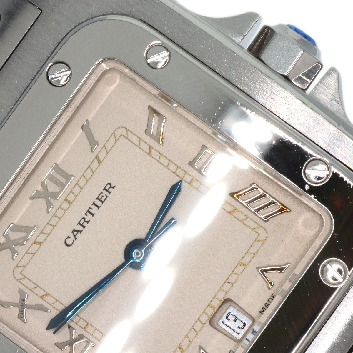 CARTIER Santos Galve LM old belt Watches W20018D6 Stainless Steel/Stainless Steel mens