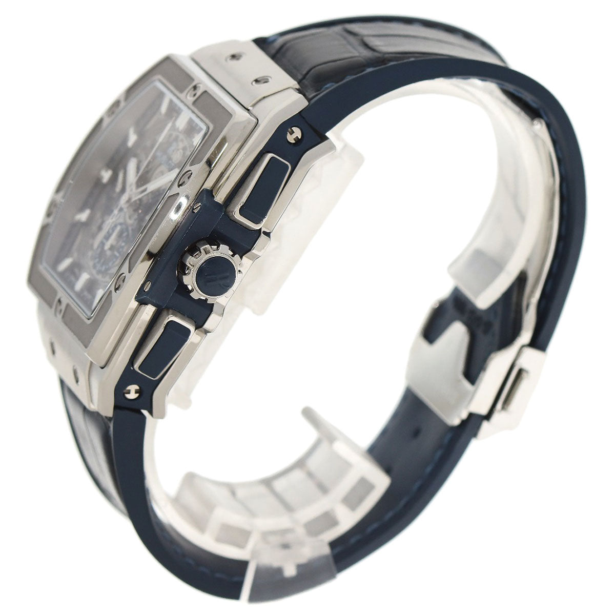 HUBLOT Spirit of Big Bang Watches 641.NX.7170.LR Stainless Steel/Leather x rubber mens