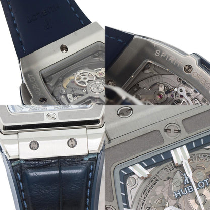 HUBLOT Spirit of Big Bang Watches 641.NX.7170.LR Stainless Steel/Leather x rubber mens
