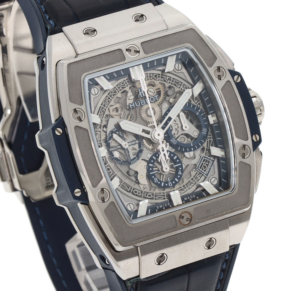 HUBLOT Spirit of Big Bang Watches 641.NX.7170.LR Stainless Steel/Leather x rubber mens