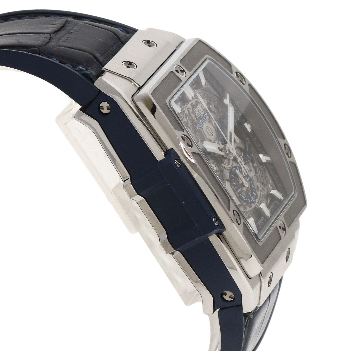 HUBLOT Spirit of Big Bang Watches 641.NX.7170.LR Stainless Steel/Leather x rubber mens