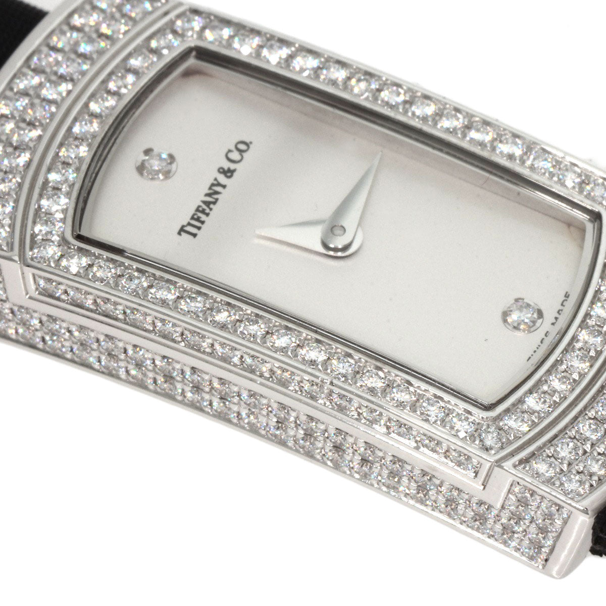TIFFANY&Co. Cocktail Watch Full Diamond Watches  K18 White Gold/Leather Ladies