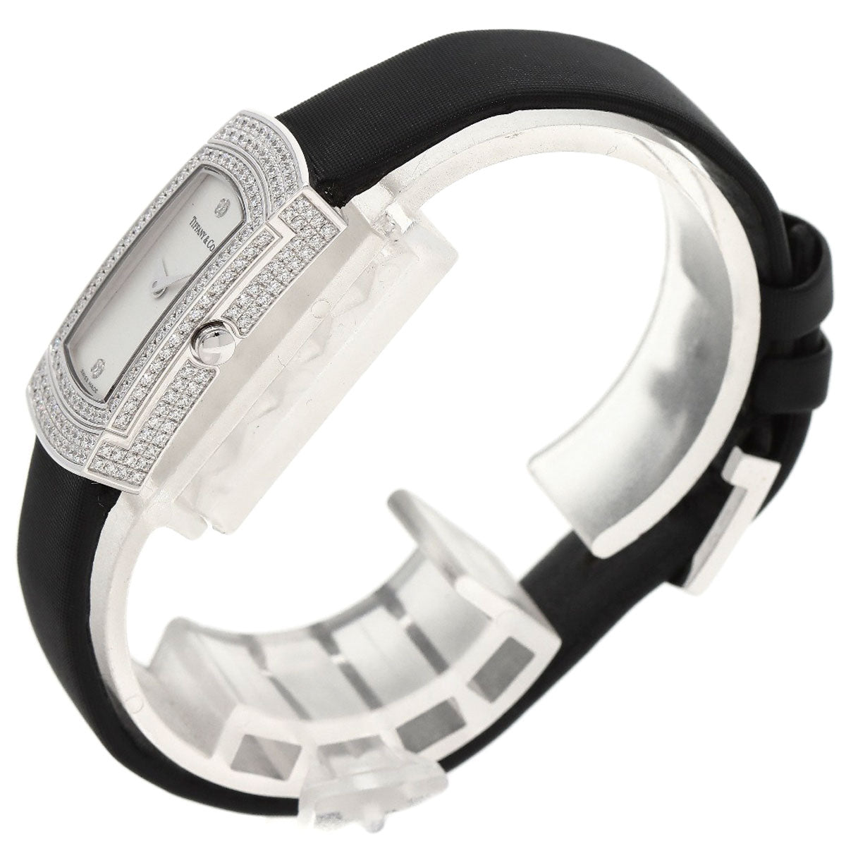 TIFFANY&Co. Cocktail Watch Full Diamond Watches  K18 White Gold/Leather Ladies