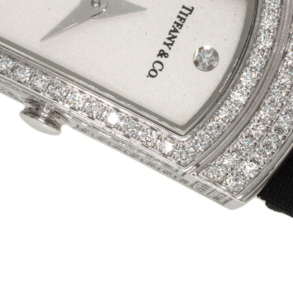TIFFANY&Co. Cocktail Watch Full Diamond Watches  K18 White Gold/Leather Ladies