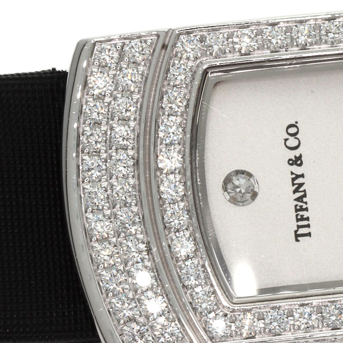 TIFFANY&Co. Cocktail Watch Full Diamond Watches  K18 White Gold/Leather Ladies