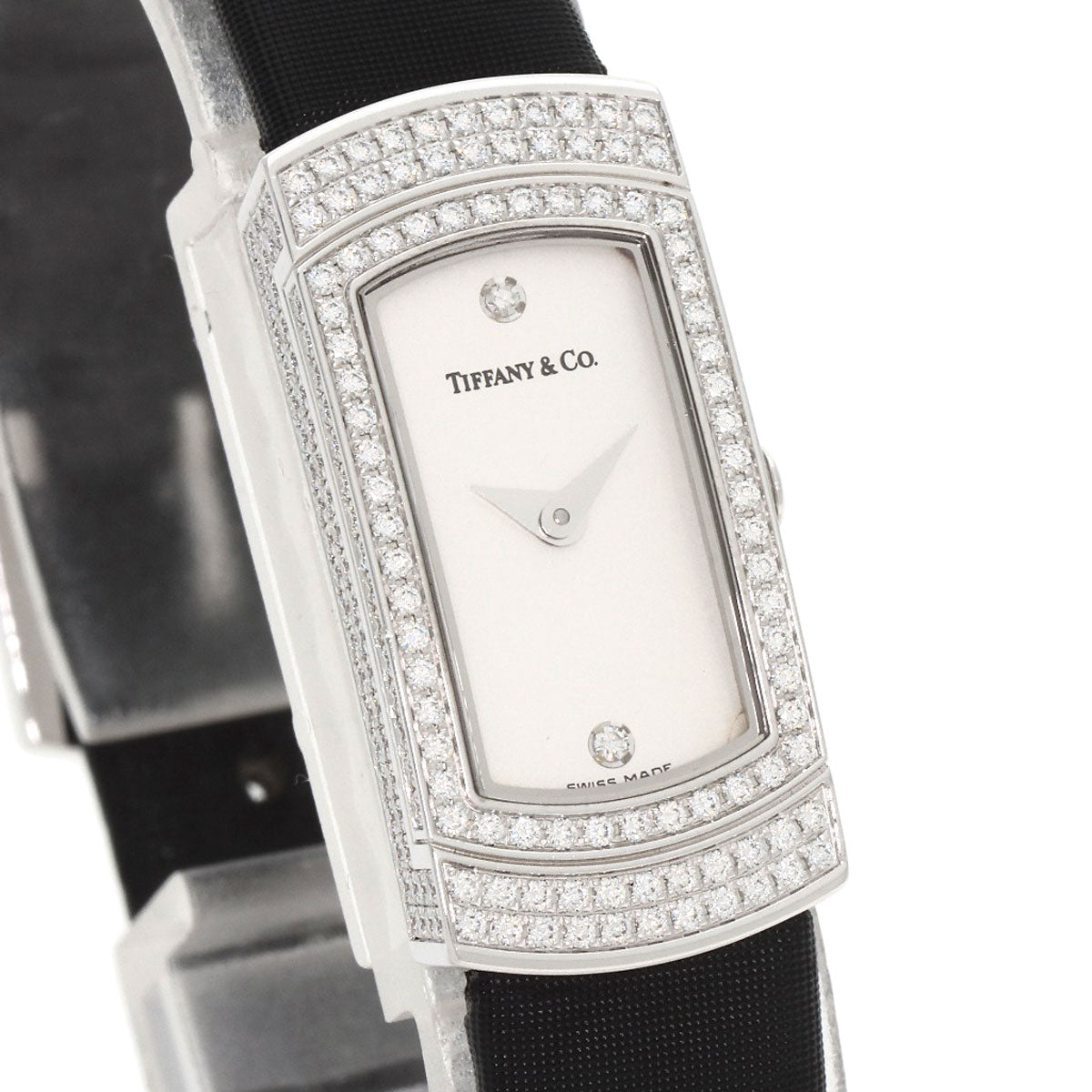 TIFFANY&Co. Cocktail Watch Full Diamond Watches  K18 White Gold/Leather Ladies