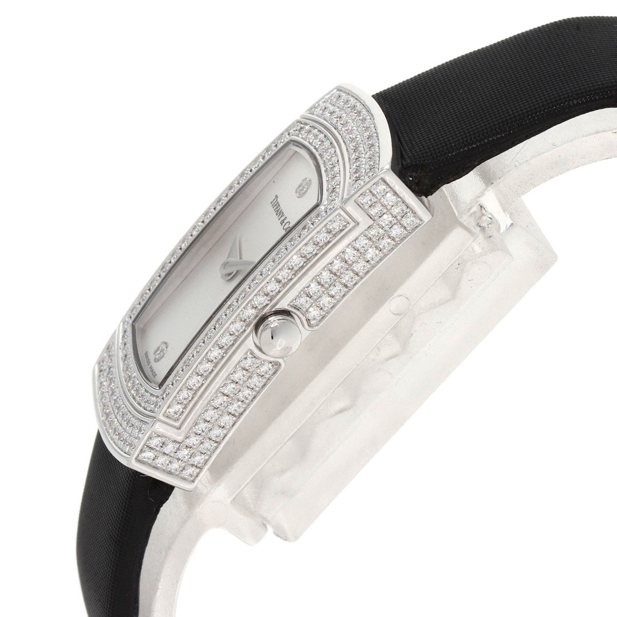 TIFFANY&Co. Cocktail Watch Full Diamond Watches  K18 White Gold/Leather Ladies