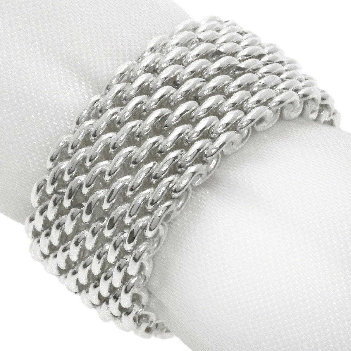 TIFFANY&Co.   Somerset mesh Ring  Silver Ladies [Used]