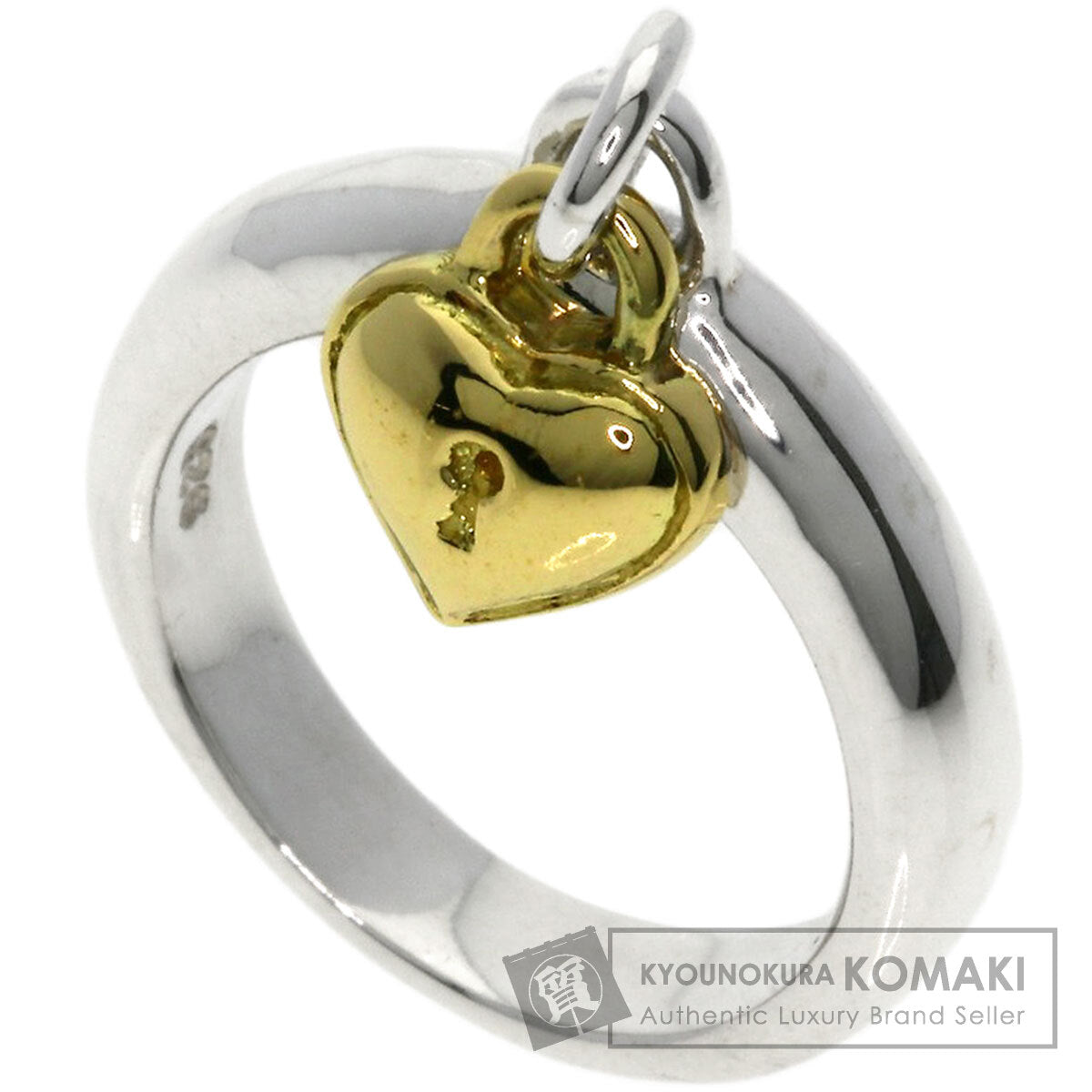 TIFFANY&Co. Heart Rock Charm Ring Silver 18K Yellow GoldLadies [Used]