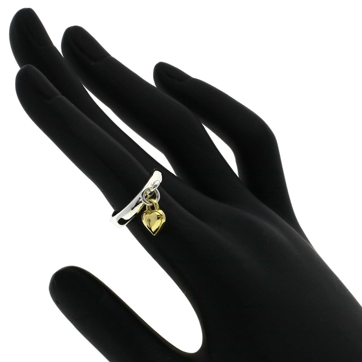 TIFFANY&Co. Heart Rock Charm Ring Silver 18K Yellow GoldLadies [Used]